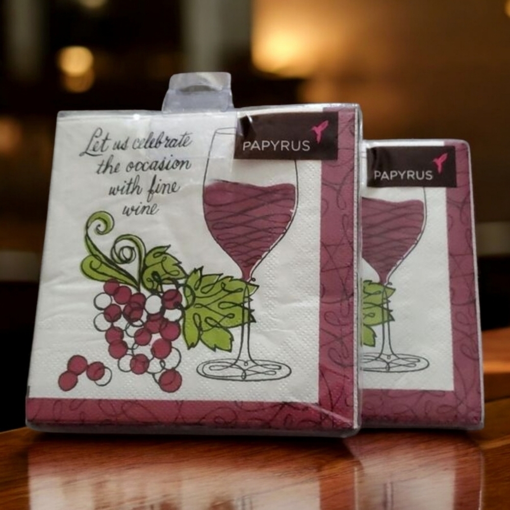 80 Papyrus beverage napkins 4 packs of 20 each = 80